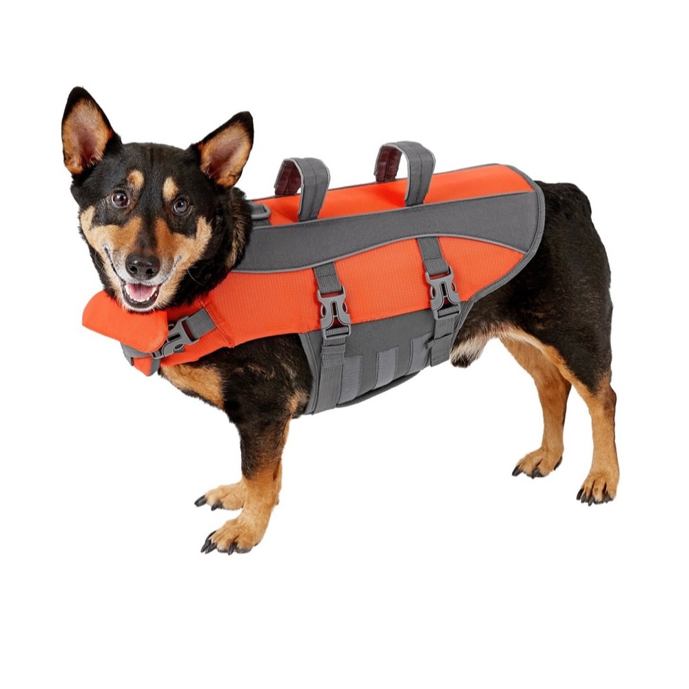Frisco ripstop dog life jacket - medium in orange for lake river beach dogs